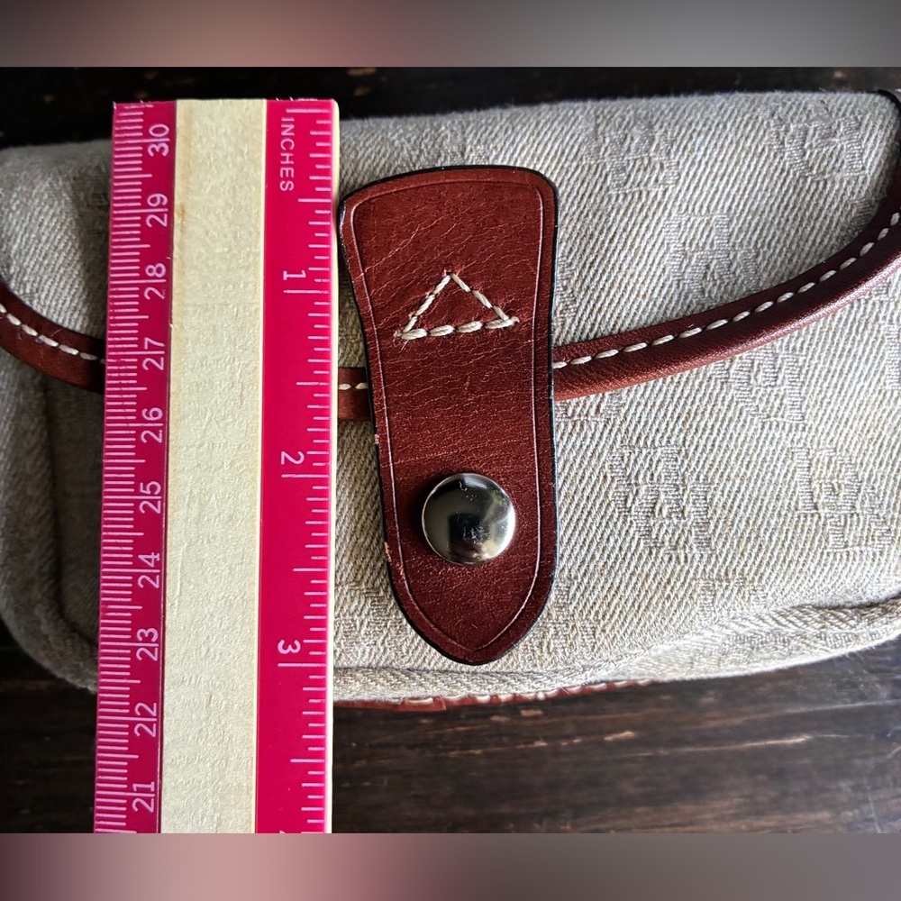 Dooney & Bourke wristlet,Canvas and Brown Leather-Trim Wristlet Clutch - Picture 3 of 10
